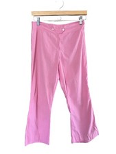 Vintage 60s 70s Pink Cotton Sailor Style Flare Pants 30" x 24"