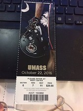 2016 SOUTH CAROLINA GAMECOCKS VS UMASS COLLEGE FOOTBALL TICKET STUB 10/22