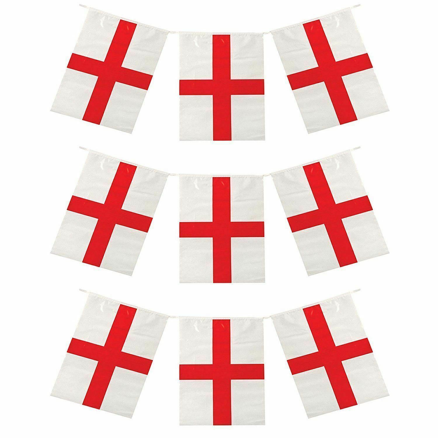 England Bunting 32FT 20 Flags World Cup Football Rugby Party St George Flag