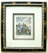 Rare British Colonial Watercolour Engraving: "Britannia With Neptune's Trident"