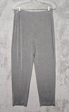 Chicos Travelers Pants Womens Sz 1 Regular Gray Straight Leg Pull On US Small 8