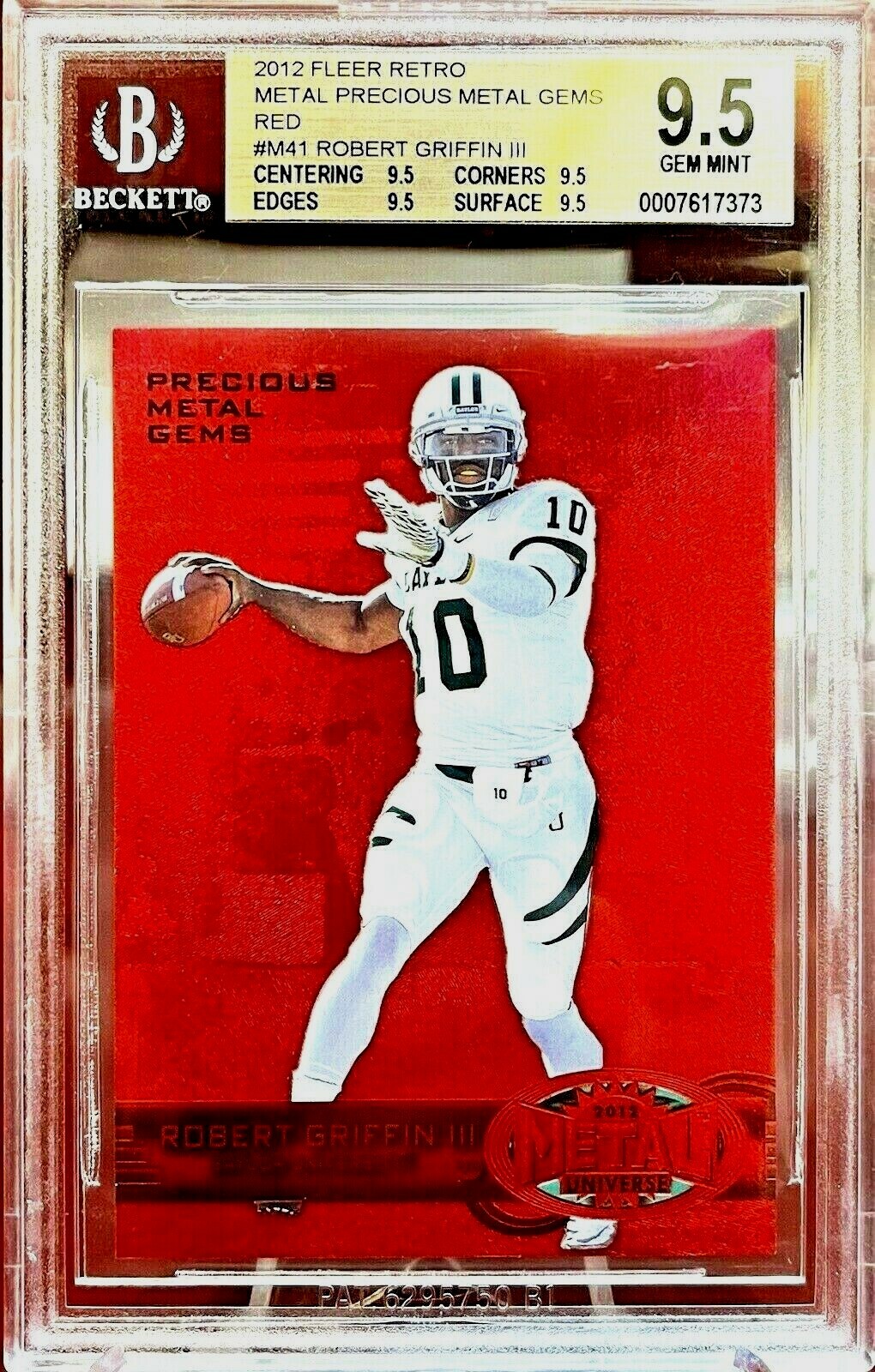 Robert Griffin III Fleer Retro Metal #M41 Precious Metal Gems-Red