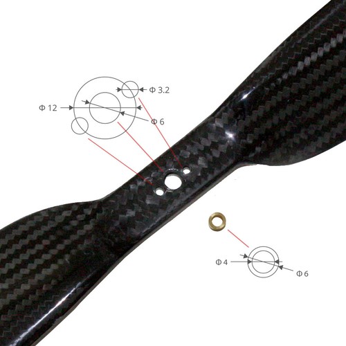 XOAR 18x6.5 1865 RC Carbon Fiber Propeller Pair Quadcopter Multirotor Drone UAV - Picture 3 of 5