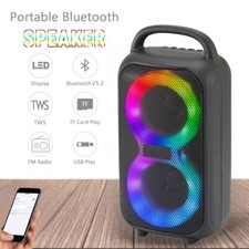 Dual 3" Portable Bluetooth Party Speaker 2500W Powerful Wireless TWS Loud Stereo