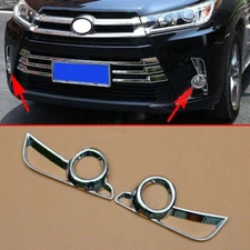 Chrome Front Fog Light Cover Trims For Toyota Highlander 2017-2019 Accessories