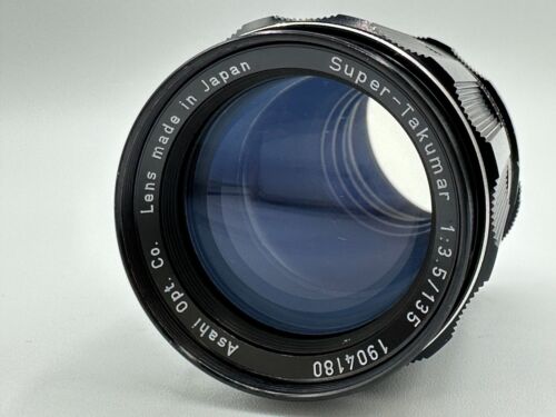 Asahi Pentax ELECTRO Spotmatic ES 35mm Film Camera Super Takumar F3.5 135mm Lens - Picture 14 of 18