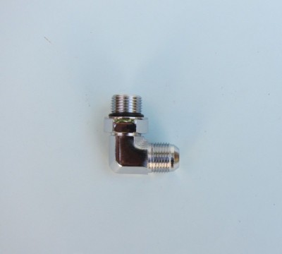 Lowrider Hydraulics Boss (#8) to 8 jic elbow kit for Adex, Adel dump, chrome
