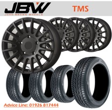 18" JBW TMS GLOSS BLACK ALLOY WHEELS+TYRES TO SUIT FORD TRANSIT CONNECT (SET 4)