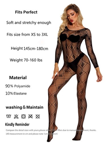 Body Donna Fishnet Sexy Body Stocking Lingerie Babydoll Costume da Notte Costume da Sonnaggio - Foto 63 di 84