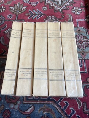 CERVANTÈS Don Quichotte de la Manche 5 volumes sur VÉLIN NTÉ Union Latine 1935