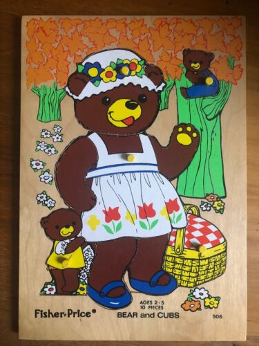 EUC RARE LOT 6 Vintage Fisher Price Wooden Puzzles 70s 506,522,519,507,508,510