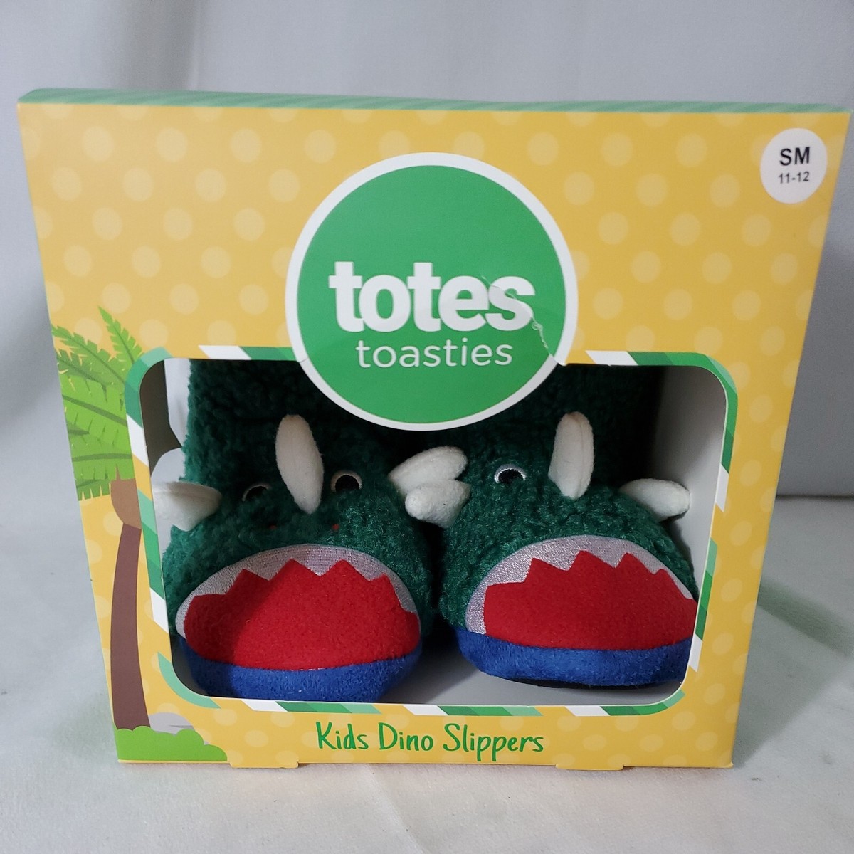 Totes Toasties Kids Dino Boot Rubber Small 11-12 -Green  -New F S - Main Image