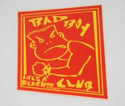 Life's A Beach Bad Boy Club 80's Vintage Surfing STICKER
