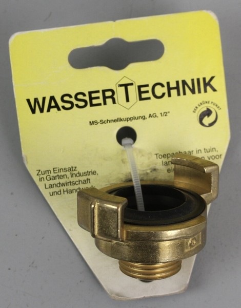 "Wassertechnik 678268 Ms-Schnellkupplung Ag 1/2\" GewindestüCk AußEngewinde SS1-KE"-image