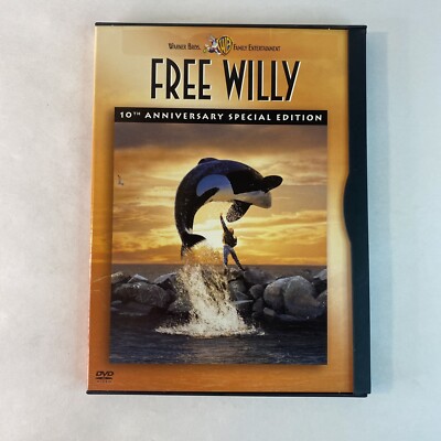 Free Willy (DVD, 2003) 10th Anniversary Special Edition Snap Case Keiko Orca