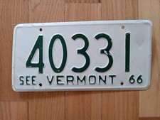 1966 66 VERMONT VT LICENSE PLATE