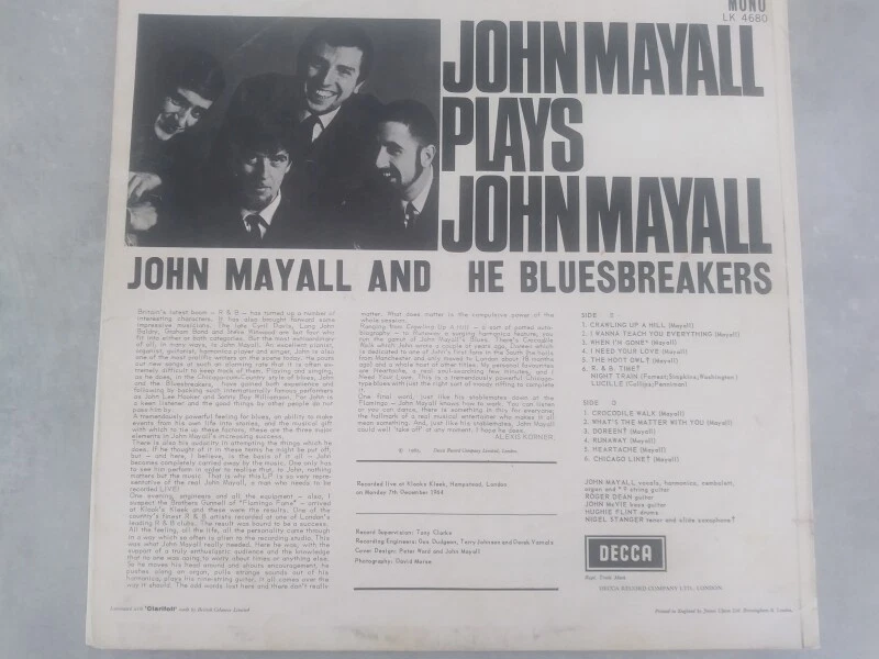 John Mayall Plays John Mayall live at Klooks Kleek, London (Decca LK 4680) - Image 2 of 4