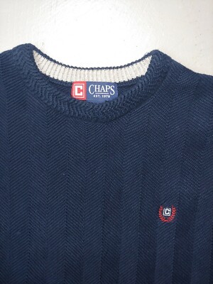 Vintage Chaps Ralph Lauren Knit Sweater Size Large RL Crest warm