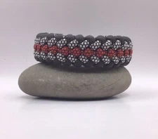 Handmade Black Silver & Red Paracord Survival Bracelet Perfect To Wear Camping