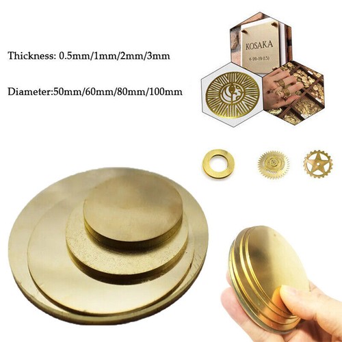 H62 Solids Brass Discs Blanks Metal Round Sheets OD 50-100mm Thick 0.5mm 1mm- 3m - Picture 2 of 7