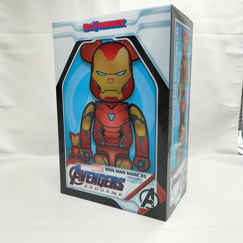 MEDICOM TOY BE@RBRICK 100% y 400% Avengers Endgame Iron Man Mark 85 Set Usado Foto 2 de 4