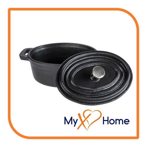 0.35 Qt Oval Cast Iron w/Handles & Wooden Base (1 Casserole) by MyXOHome - Afbeelding 2 van 6