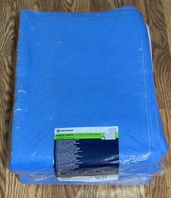 Package of  Halyard H600 40'' x 40'' Quick Check Sterilization Wraps #34163