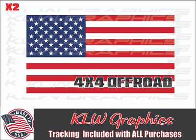 4x4 Offroad Decal Sticker Turbo Diesel Truck 6.6L Mud Muddy JK JL Trail US Flag