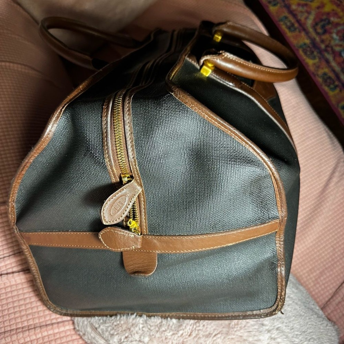 Dunhill Boston Bag Black and Brown Travel Carry on luggage Dunhill Boston Bag Black and Brown Travel Carry on luggage