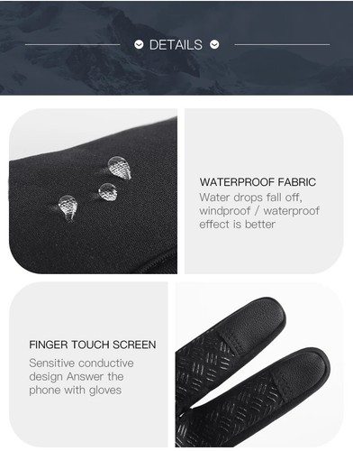 Unisex Touchscreen Winter Warm Vollfinger Handschuhe Radfahren Outdoor Camping Wandern - Bild 11 von 18