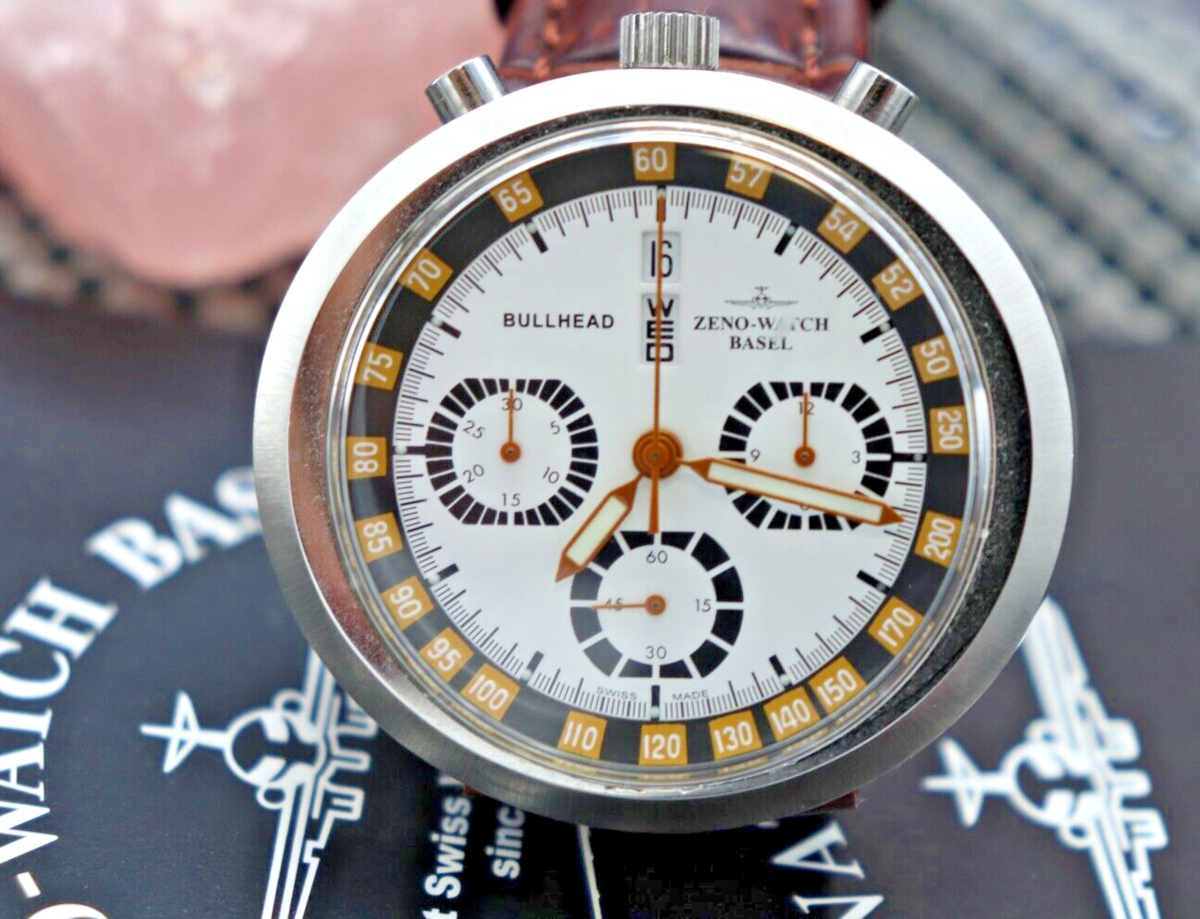 Zeno Bullhead Automatic Chronograph 46mm Vintage Mens Wrist Watch