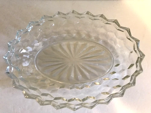 VINTAGE FOSTORIA AMERICAN 10" OVAL SERVING VEGETABLE BOWL 7" WIDE CLEAR GLASS