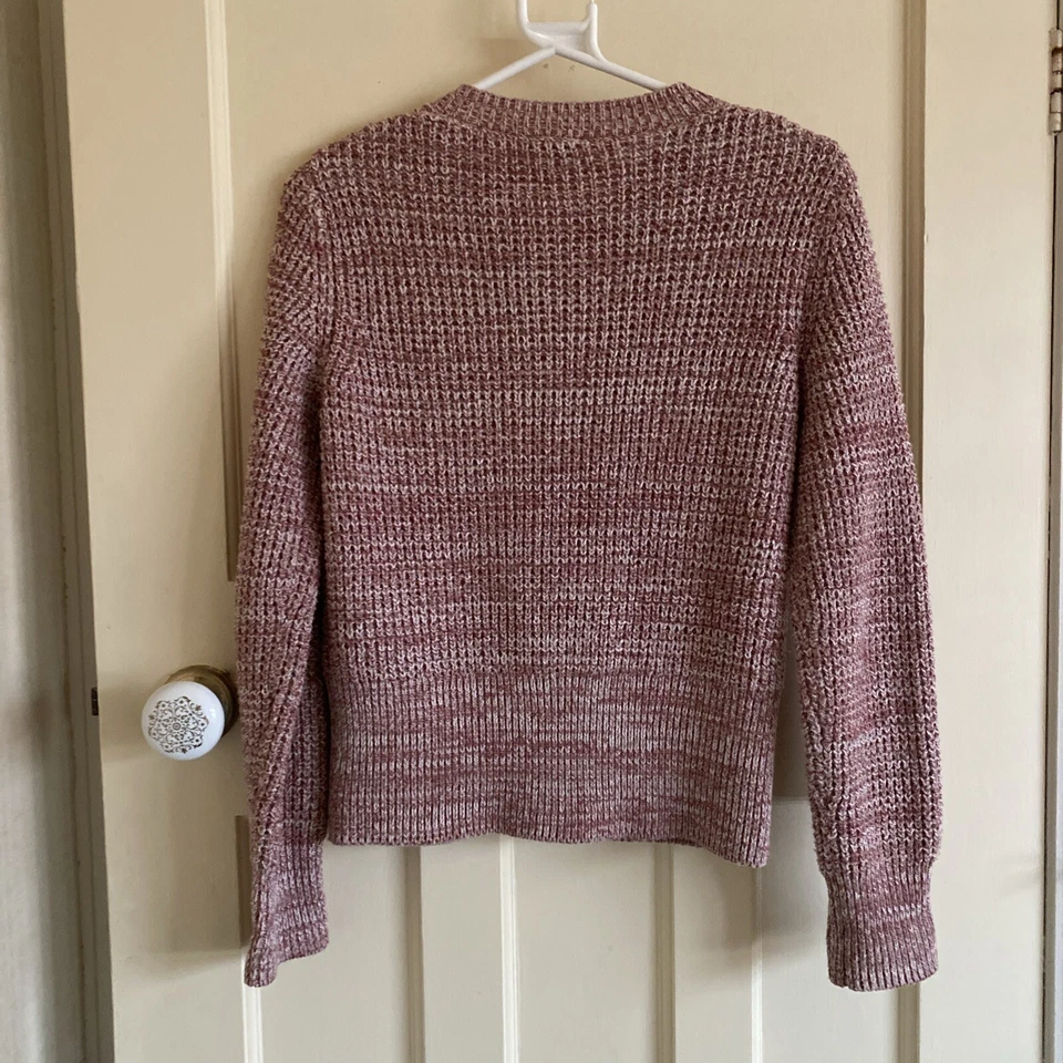 "Cárdigan Gap rosa y blanco manchado peso invierno abotonado talla S/P Pit to Pit 18""" Foto 4 de 4