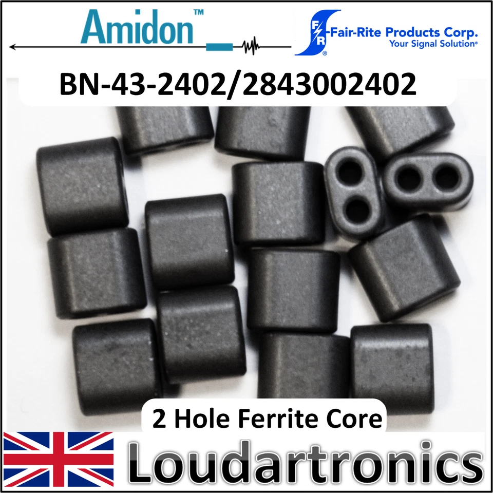 Amidon BN43-2402/FAIR-RITE 2843002402 - 2-hole Binocular Ferrite Cores