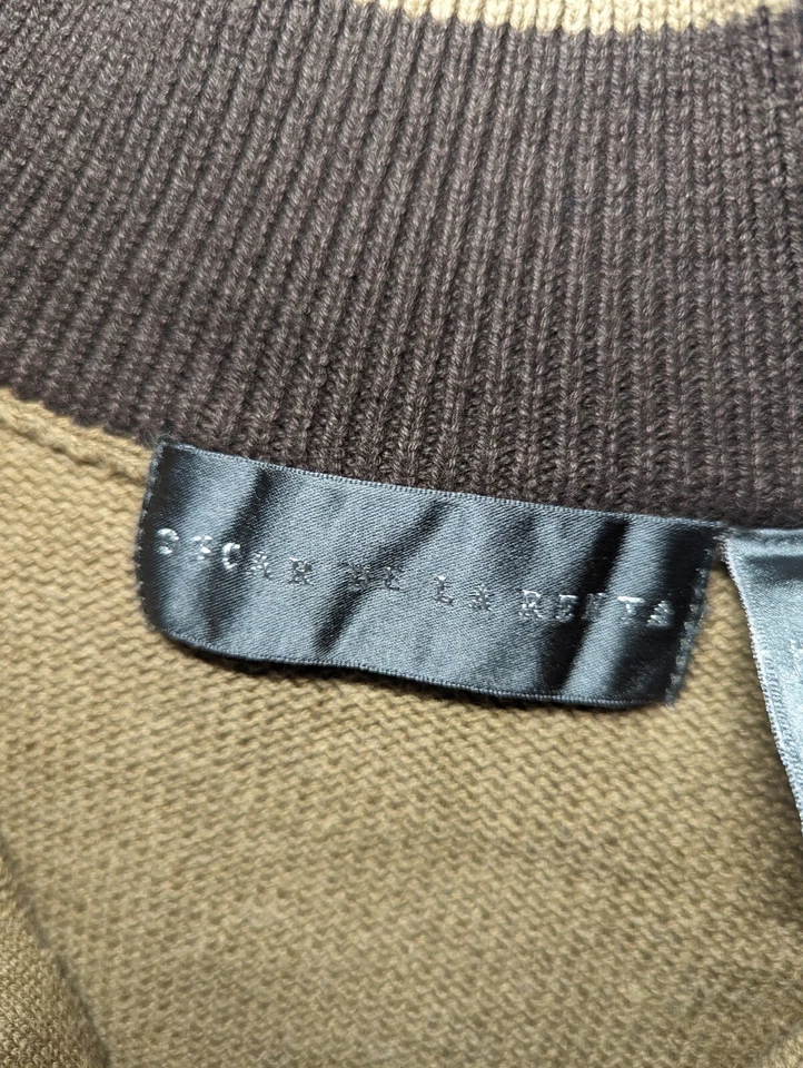 Suéter para mujer OSCAR DE LA RENTA marrón caramelo 1/4 cremallera manga larga talla grande Foto 4 de 4