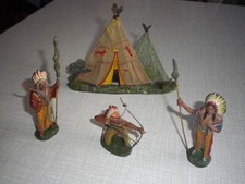 Wildwest Diorama Relief Tipi 3  Indianer Elastolin Lineol Germany Top Rarität !!