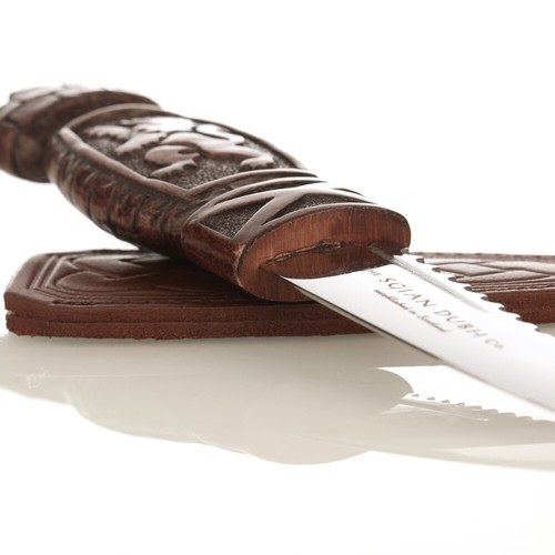 Lion Rampant Sgian Dubh - schottischer Löwe - Edelstahl & Zinn mit Lederscheide - Bild 7 von 7