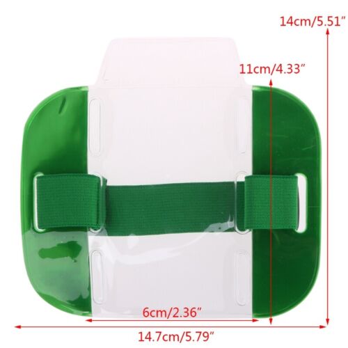 5x Fascia da Braccio di Sicurezza Alta Visibilità Portafoto ID Badge Card con Cinghia Elastica - Foto 2 di 19