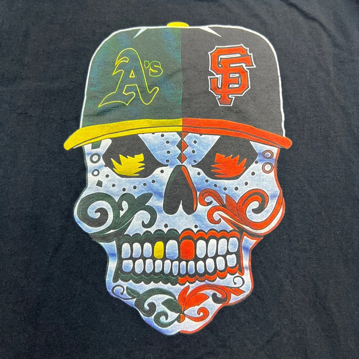 oakland a's sugar skull shirt