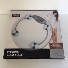 Personal Glass Bathroom Scale, Weight Scale Think Tank Technology NIB