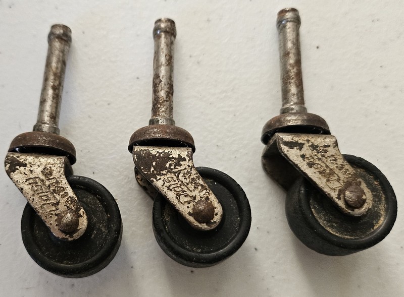 A Lot of 3 Vintage Wood Castor Wheels