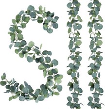 2 Pack Artificial Eucalyptus Garland Greenery Leaves Handmade 3D Silk Vines