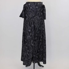 Chanel Black/White Silk Dotted Camillia Slit Maxi Dress