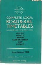 LONDON TRANSPORT BUS TIMETABLE BOOK REDHILL JAN 1962
