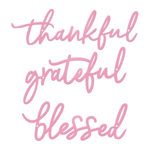 ESTART Metal Wall Sign Thankful Grateful Blessed 3-Piece – Pink