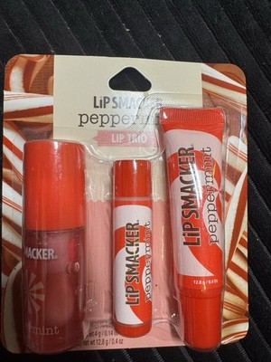 Lip Smacker Peppermint Holiday Lip Trio Set Lip Oil Balm Mint Gift New
