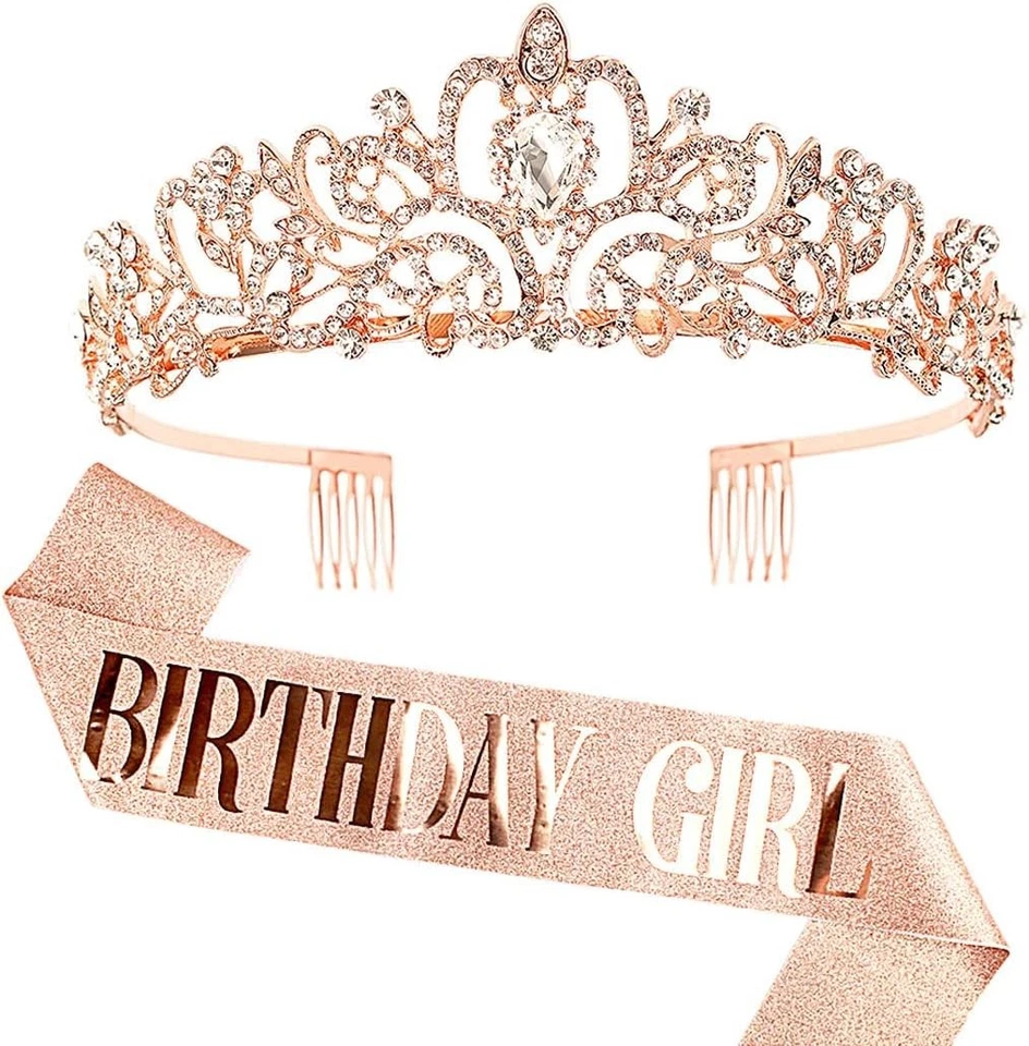 Elegante Tiara de Estrás y Faja Ajustable Set - Perfecto para Cumpleaños Reinas Foto 3 de 4