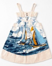Maeve Cotton Sweetheart Farm Midi Dress Size 8 M Blue Rio Anthropologie nautical