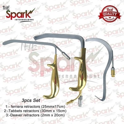 Breast Surgery Retractors Set 3pcs German Quality Stainless Steel Instruments