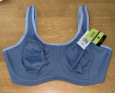 New WACOAL 855170 Simone Underwire Sports Bra 38DDD Blue Horizon $78 NWT
